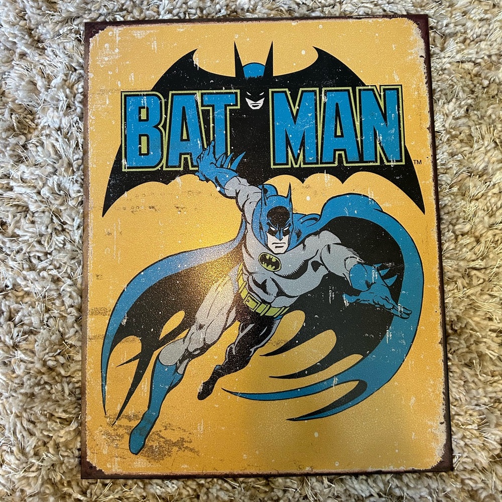 Metal Batman sign